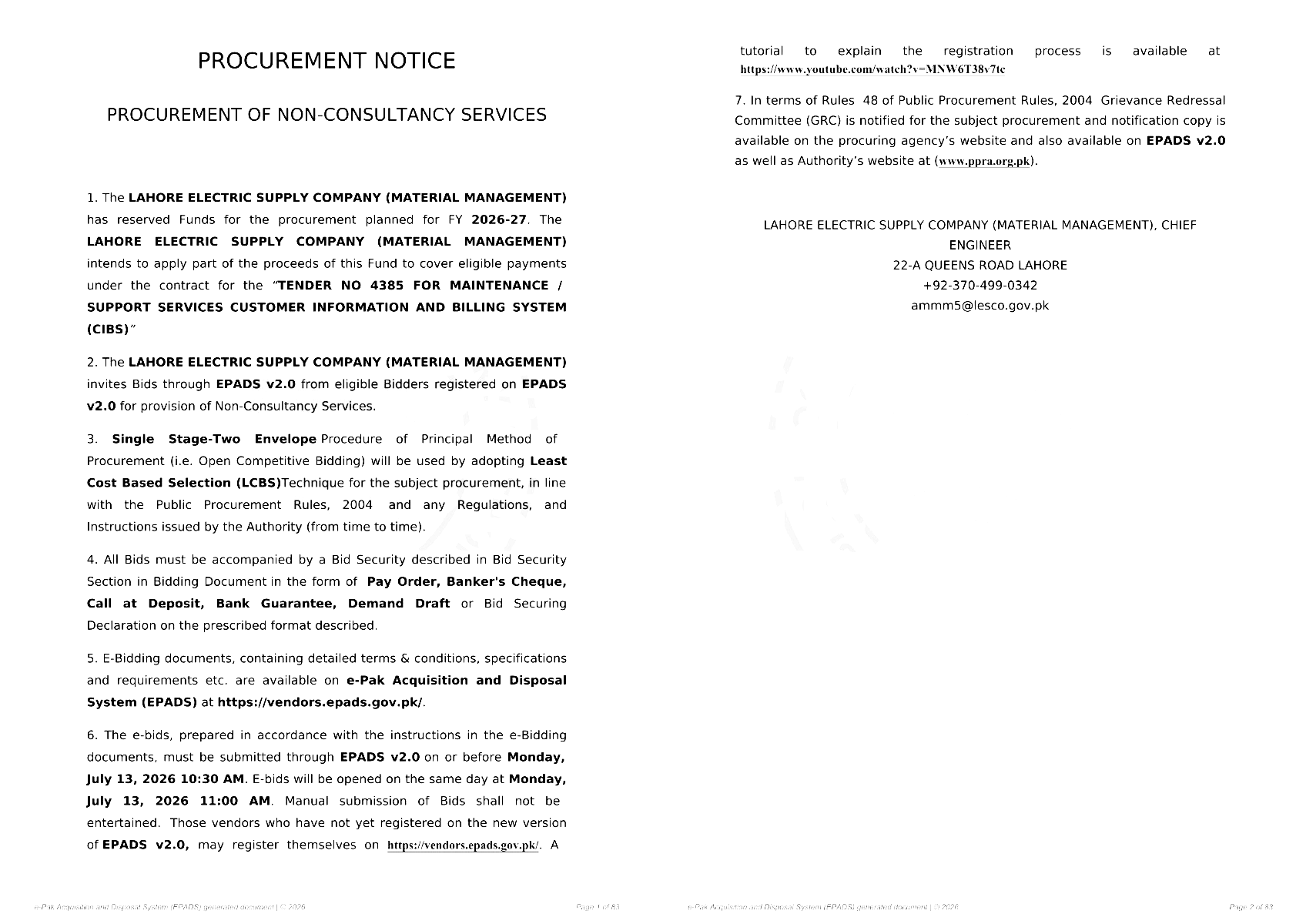 Tender Document