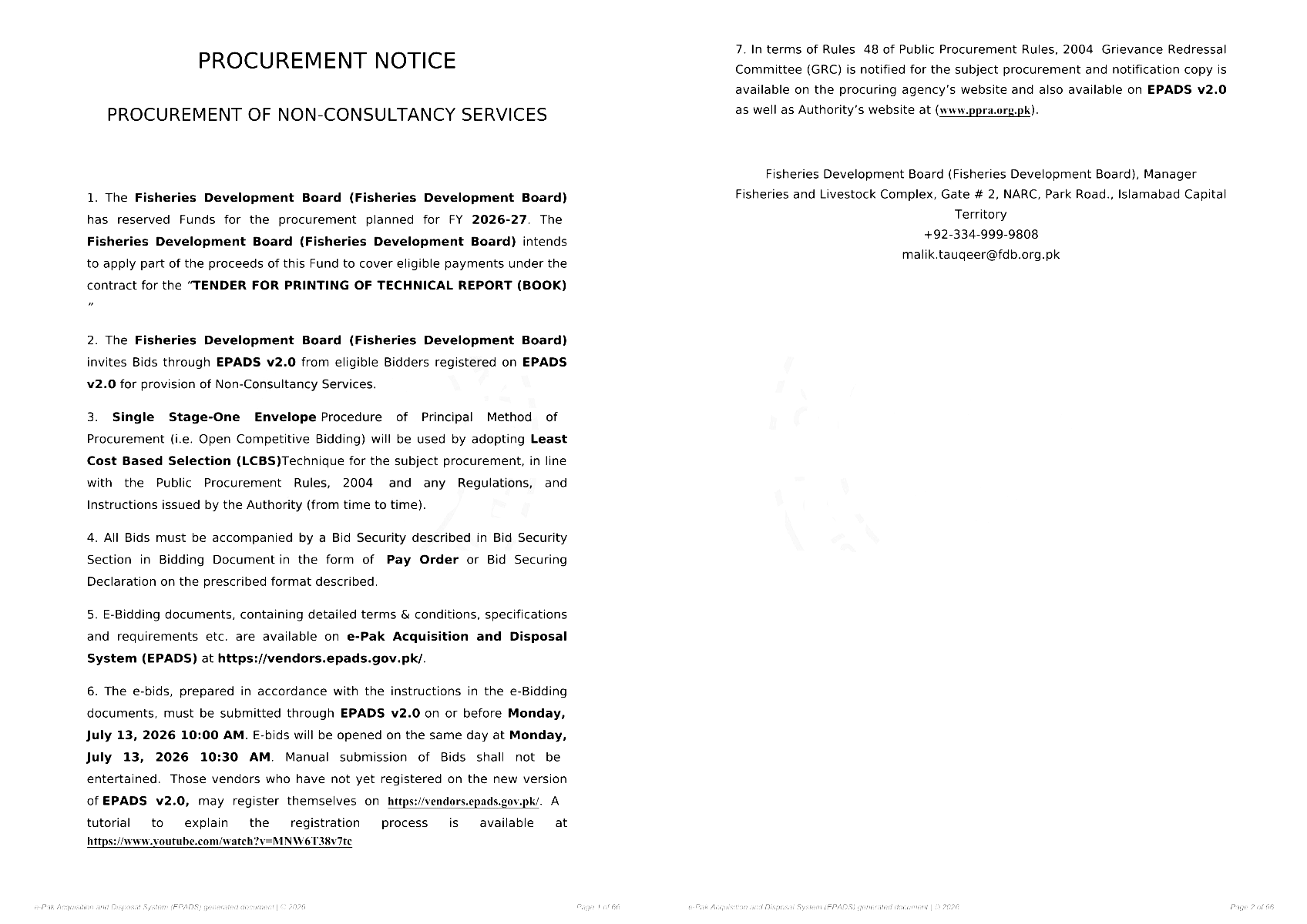 Tender Document