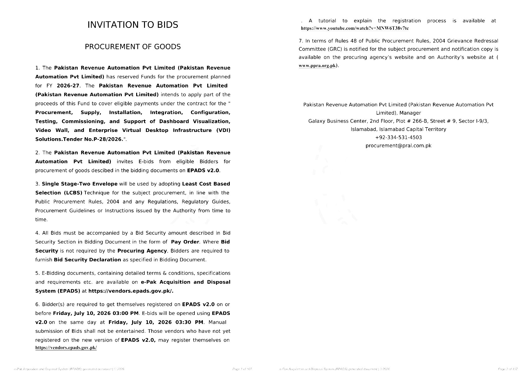 Tender Document