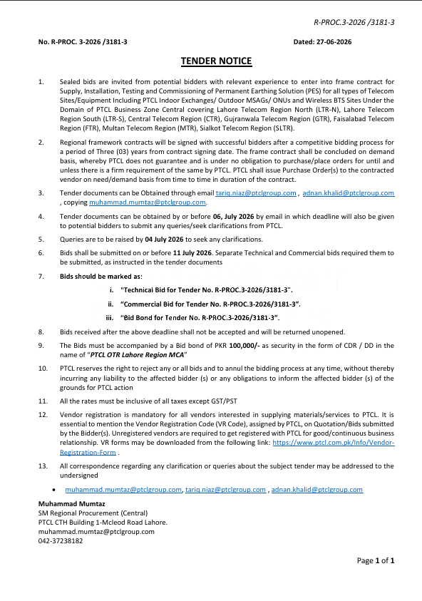 Tender Document