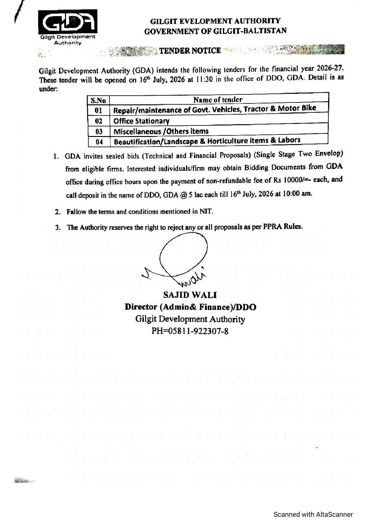 Tender Document