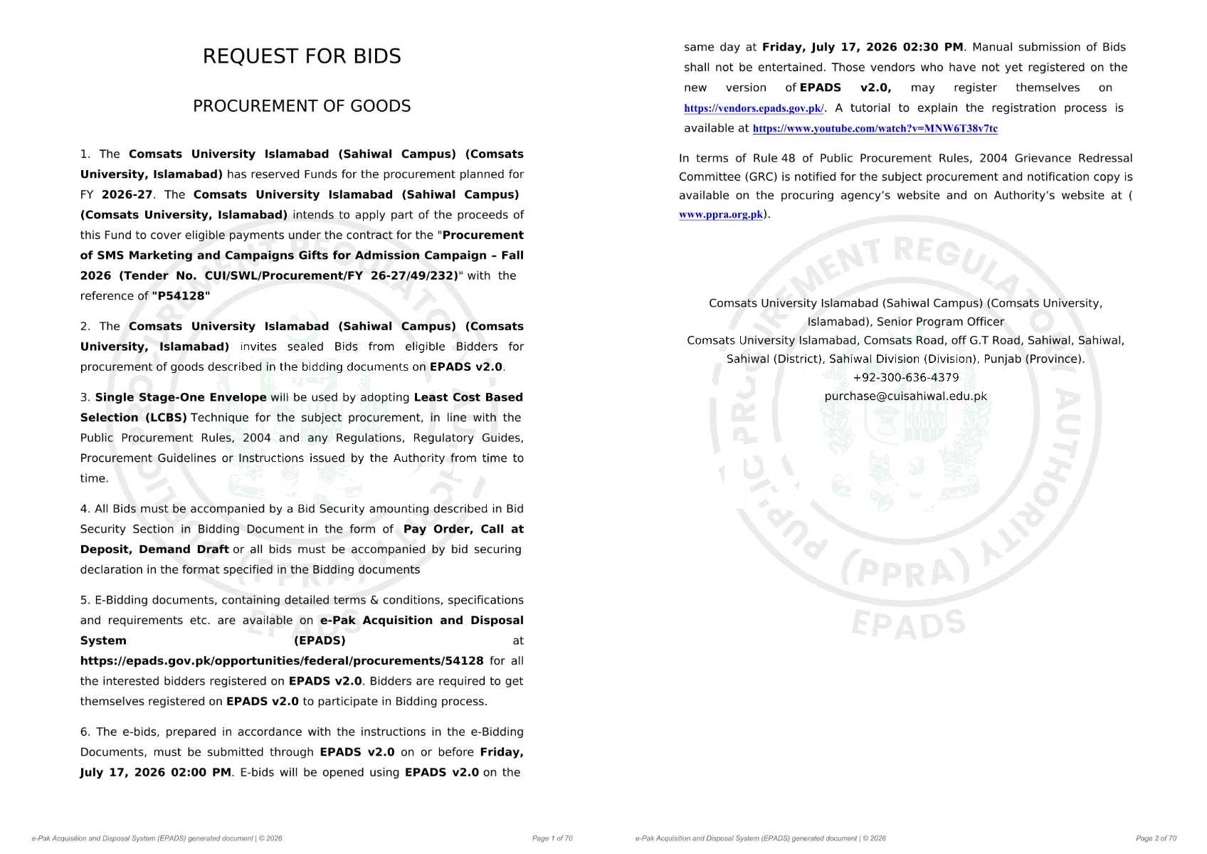 Tender Document