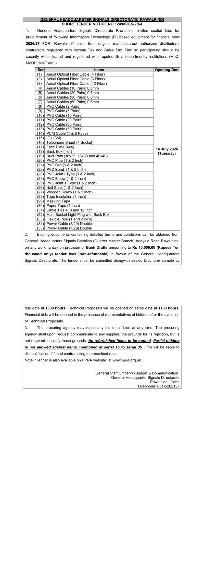 Tender Document