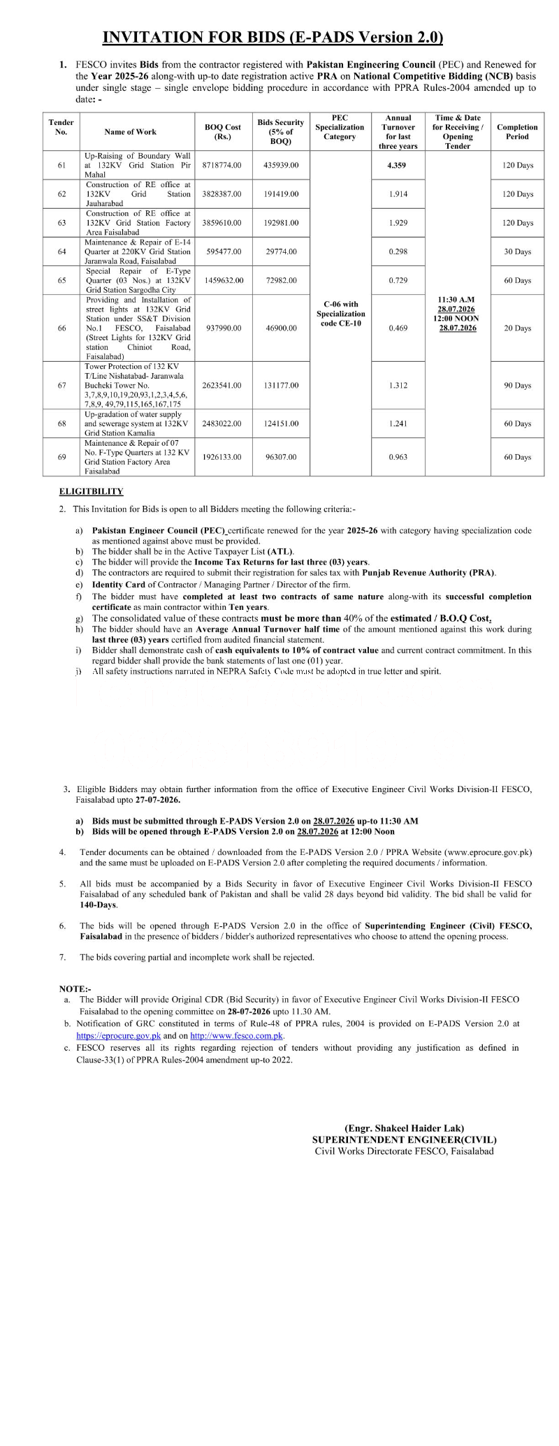 Tender Document