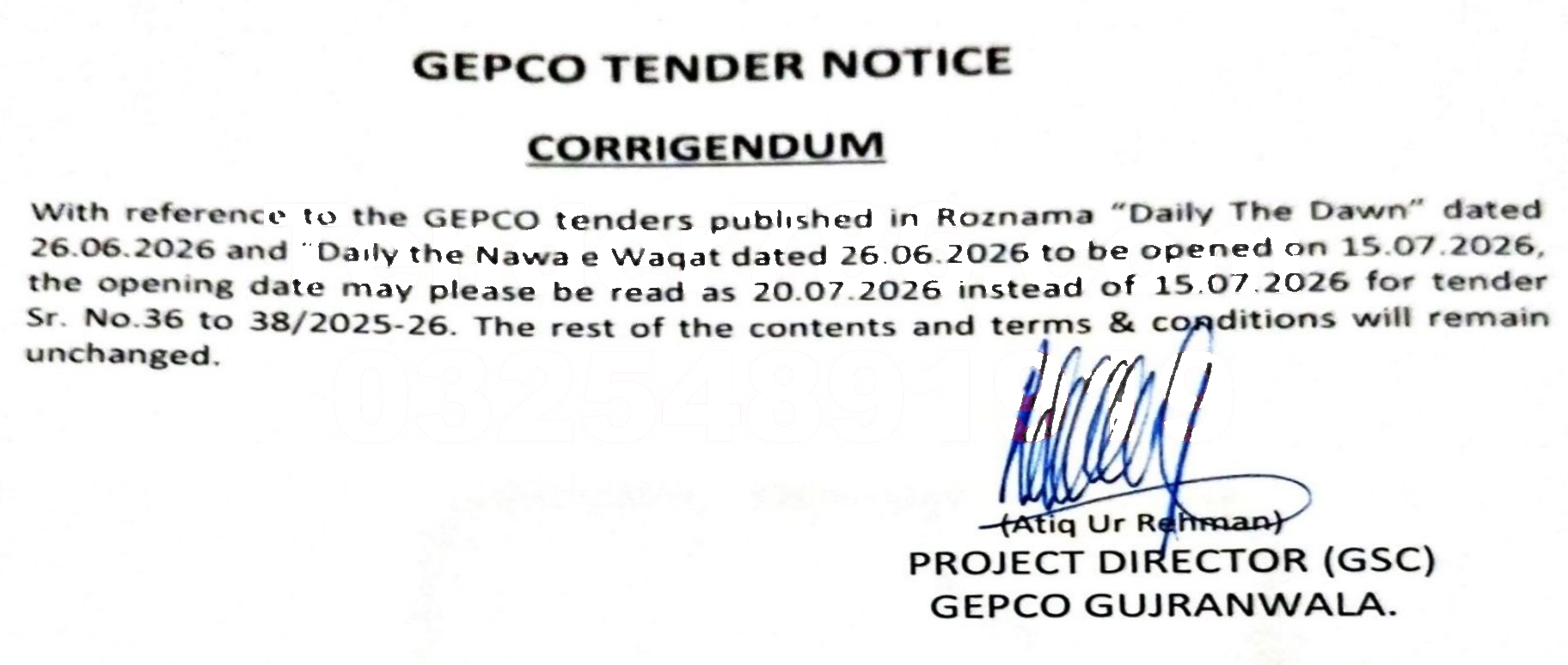 Tender Document