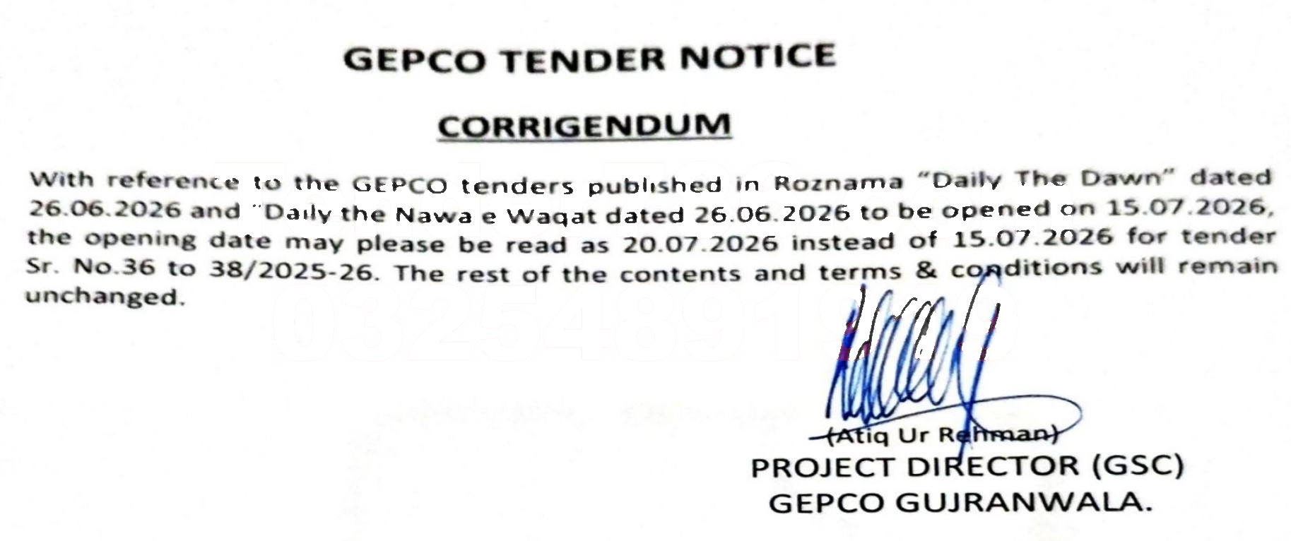 Tender Document