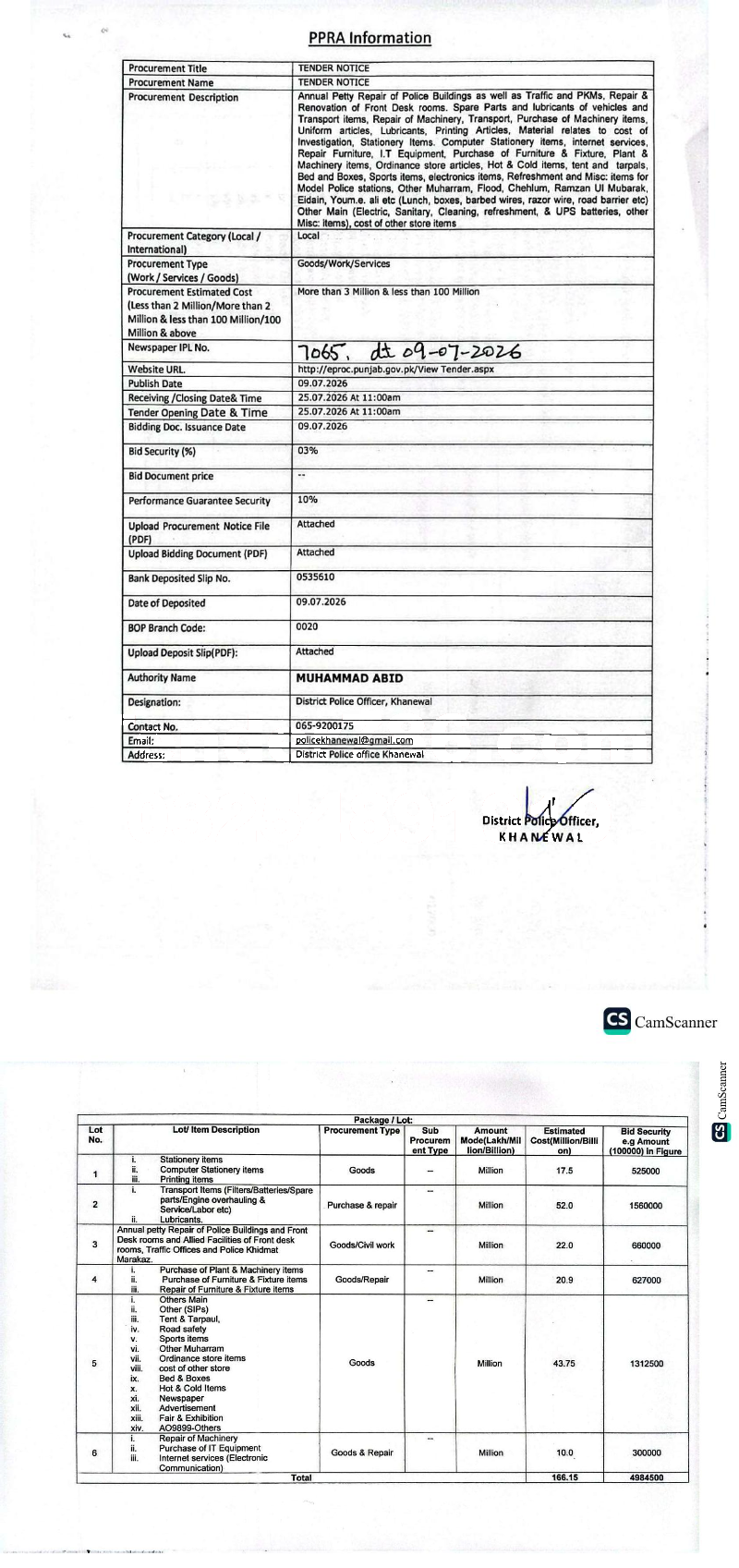 Tender Document