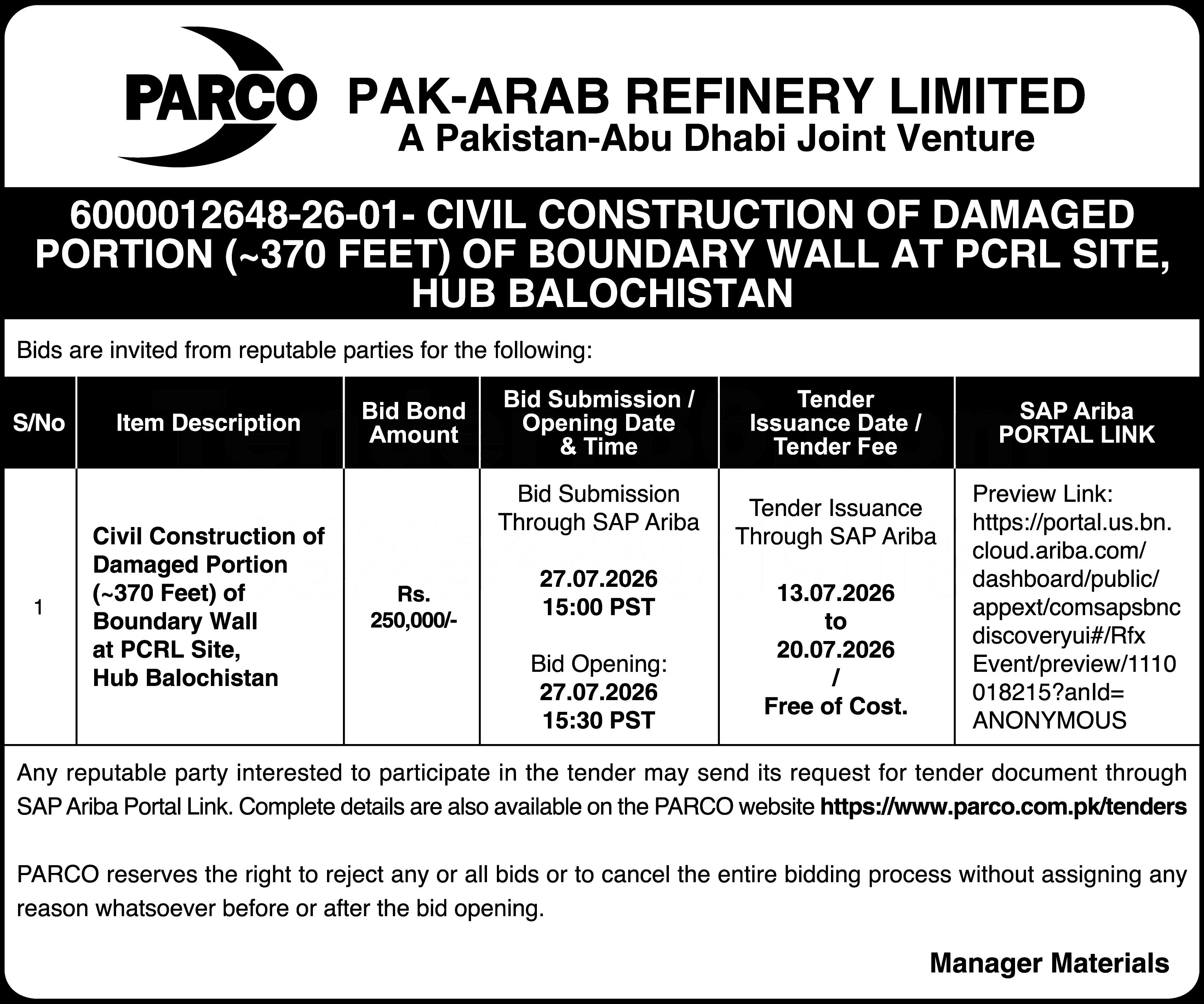 Tender Document
