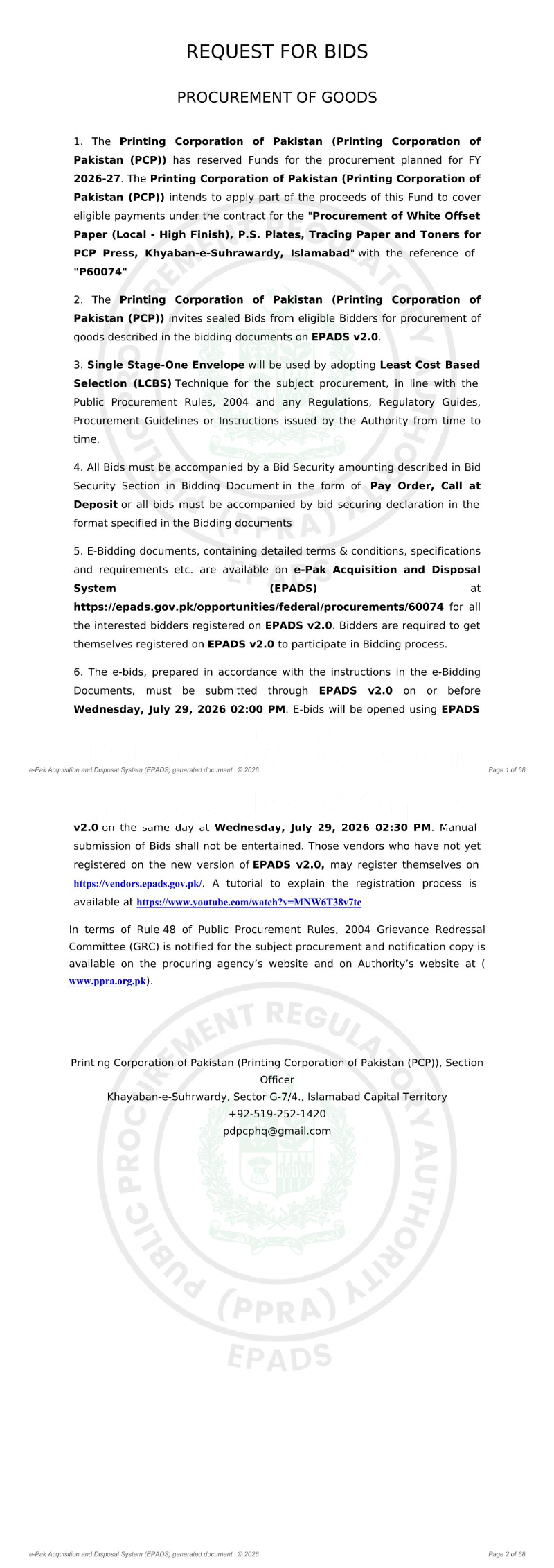 Tender Document