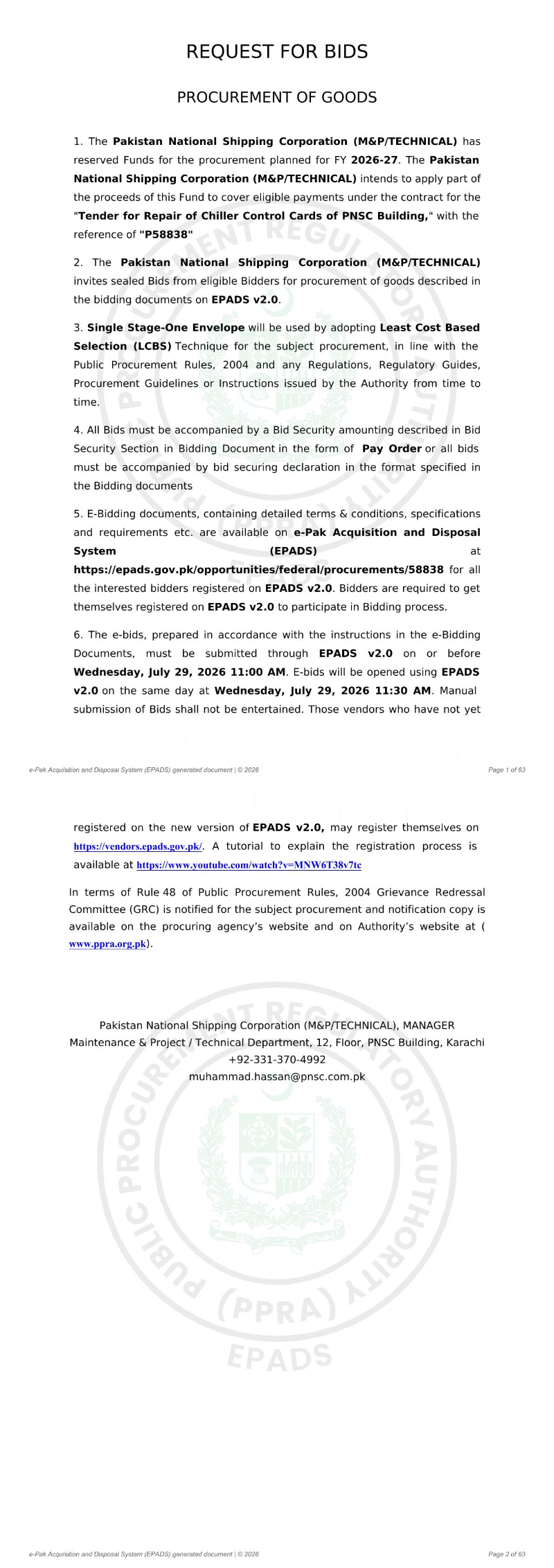 Tender Document