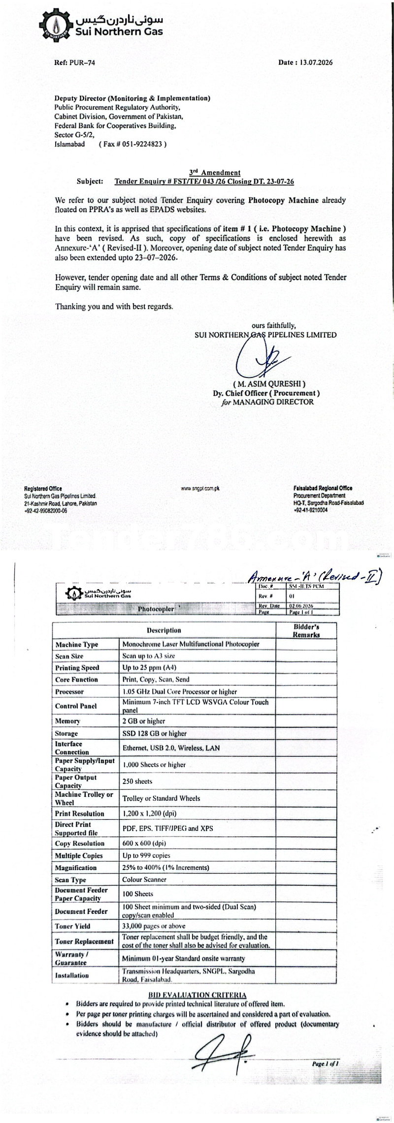 Tender Document