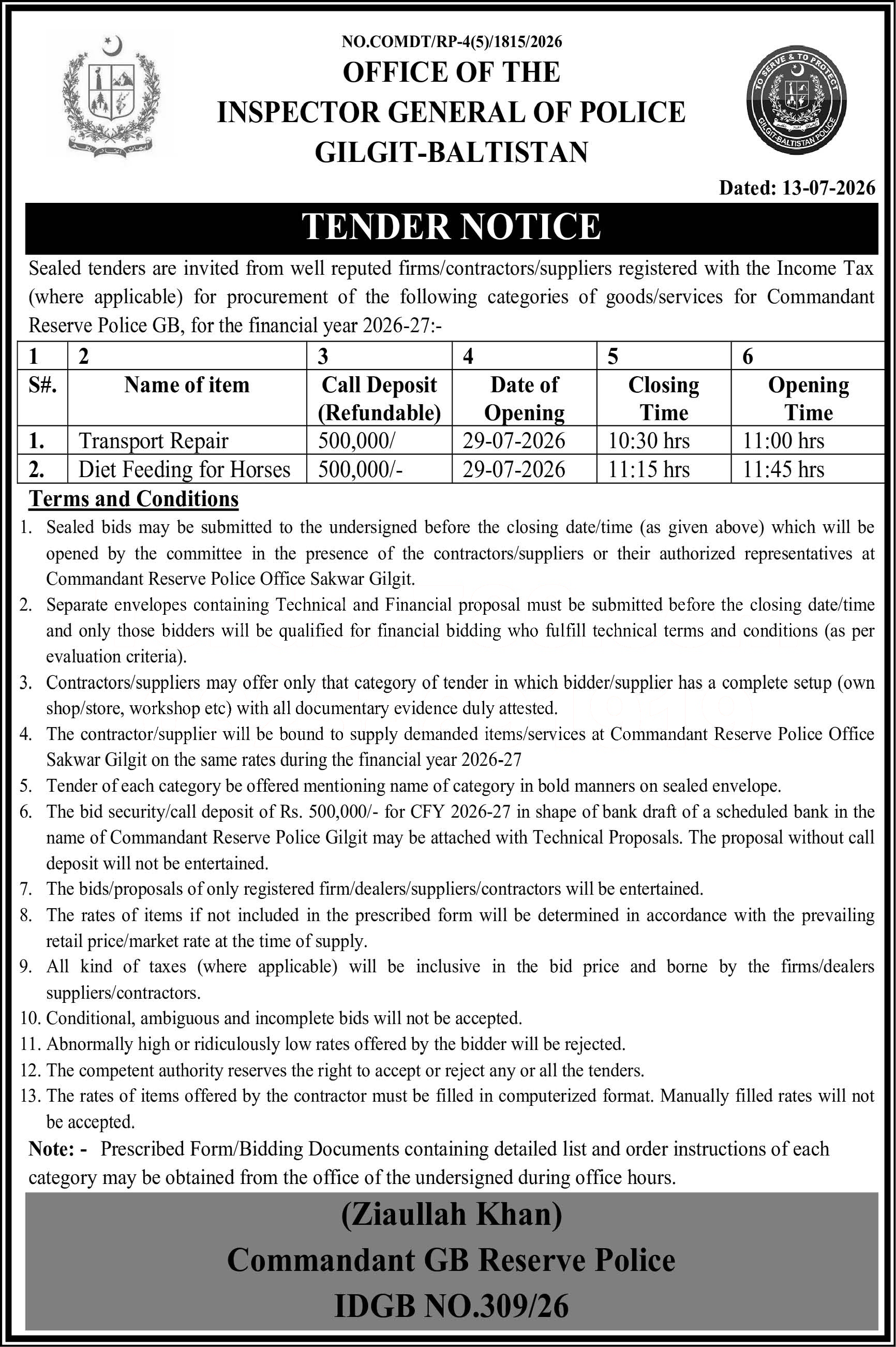Tender Document