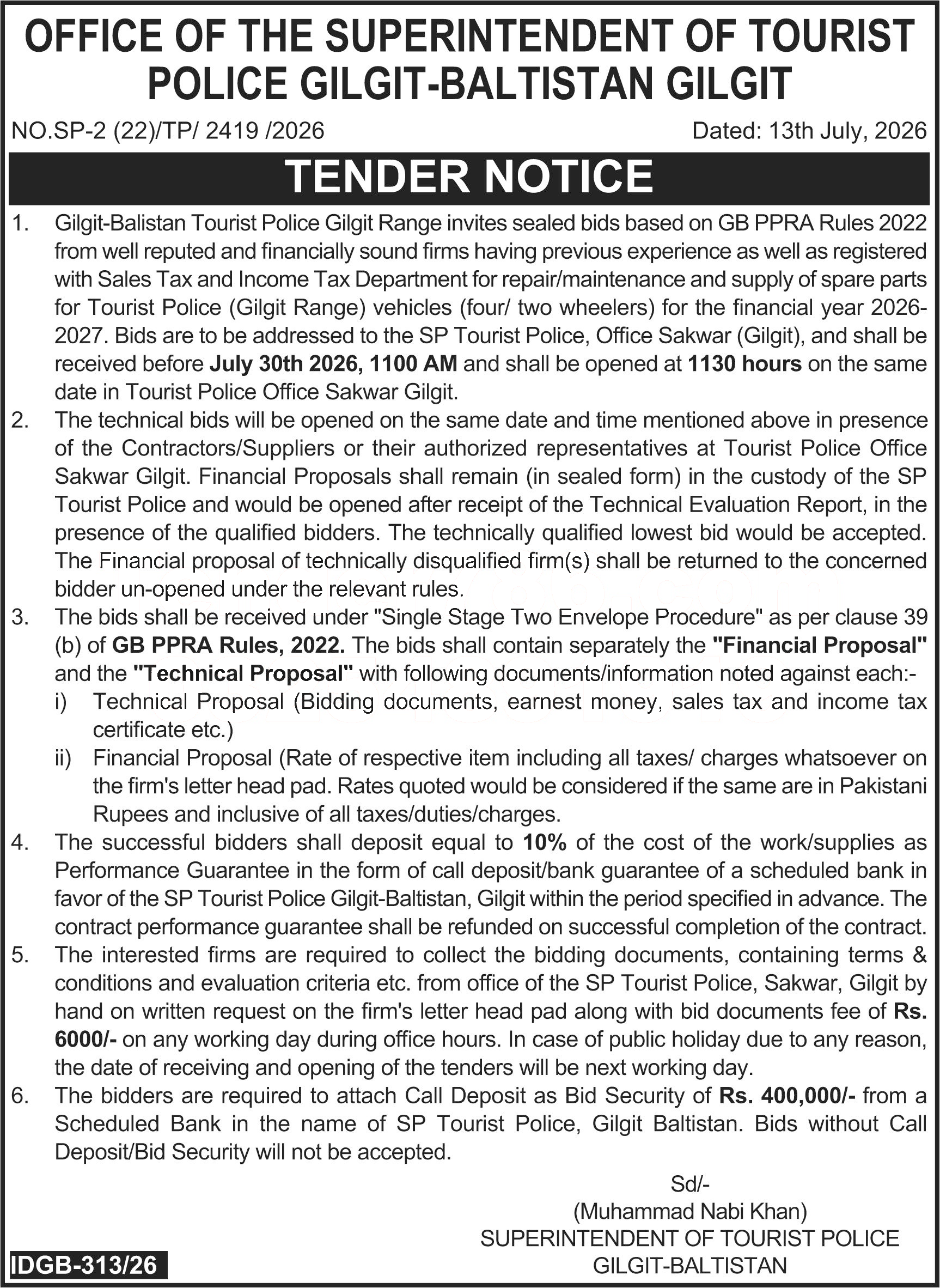 Tender Document