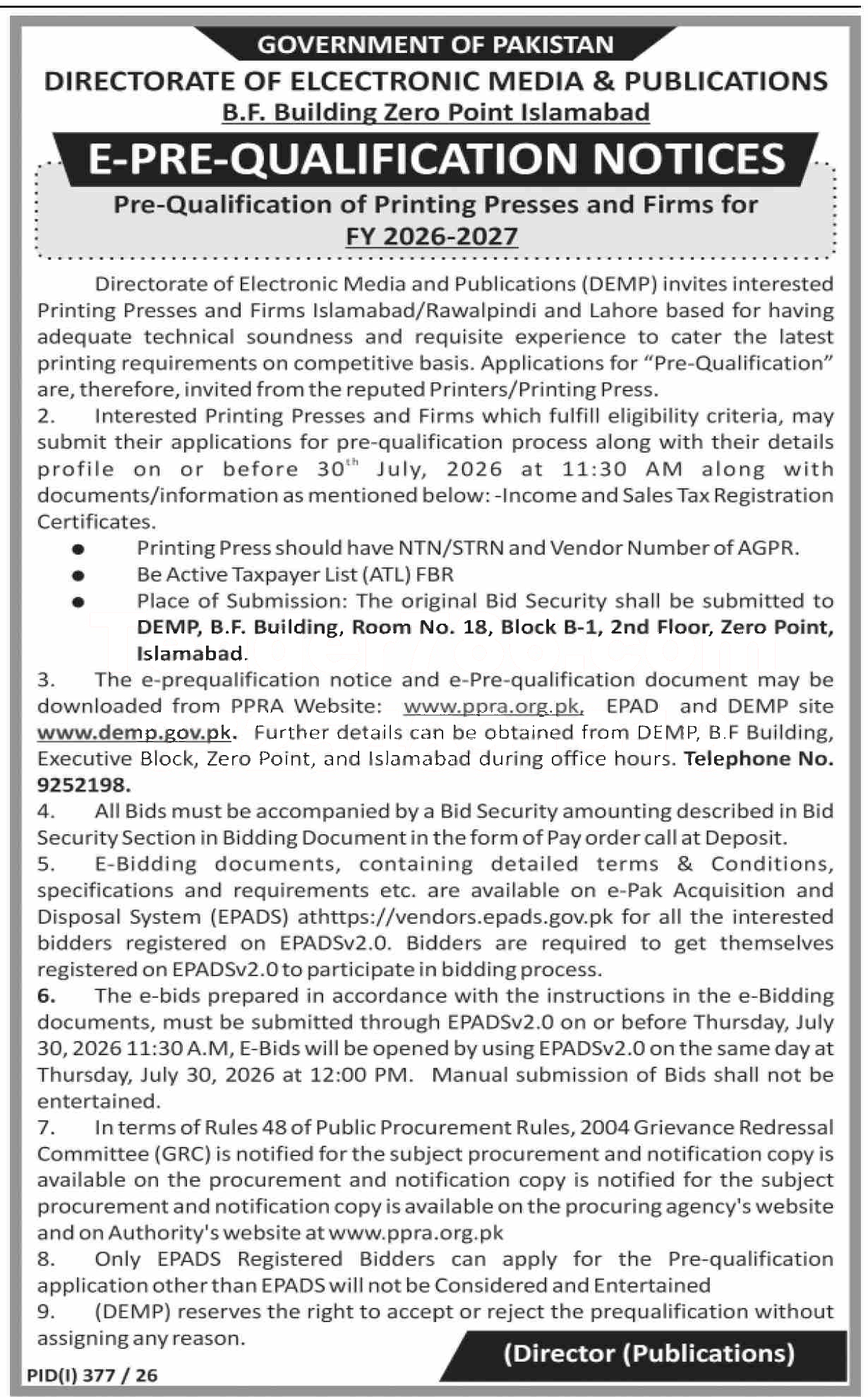 Tender Document
