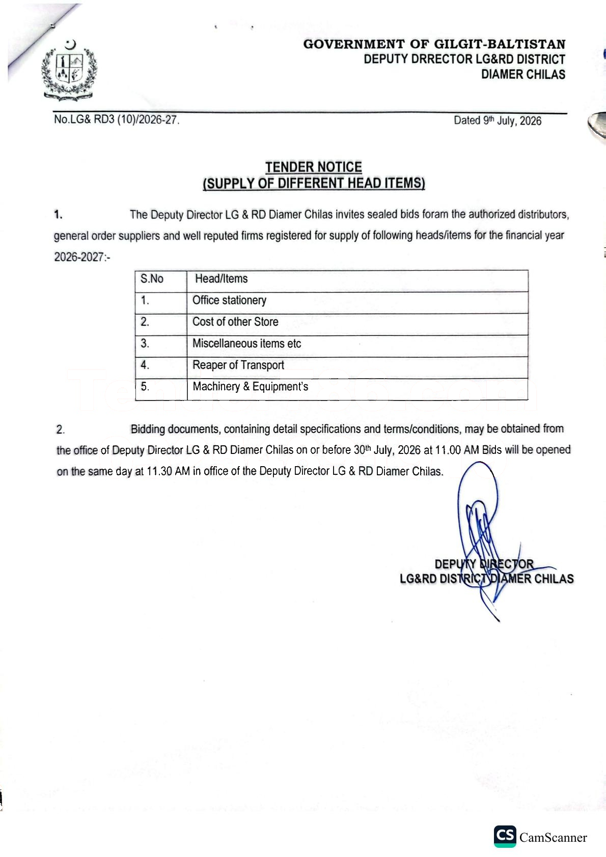 Tender Document