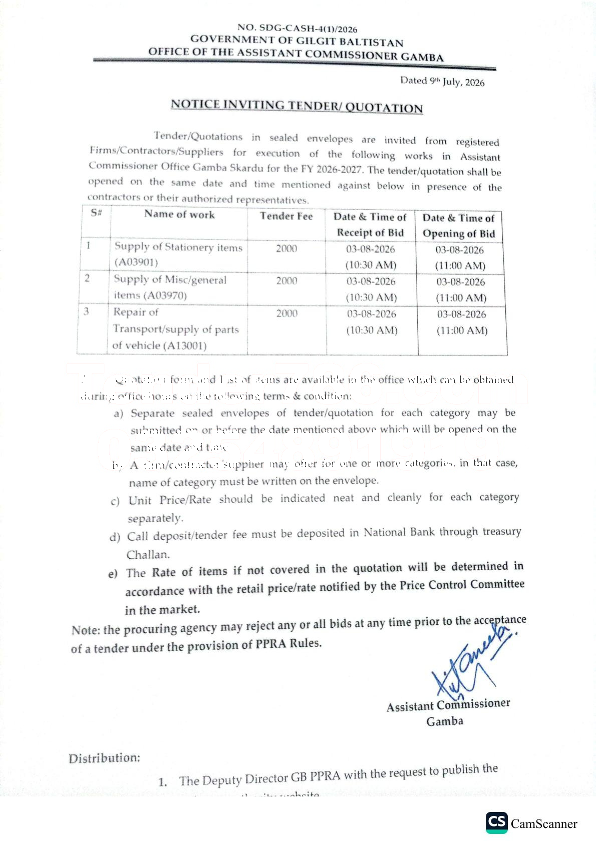 Tender Document