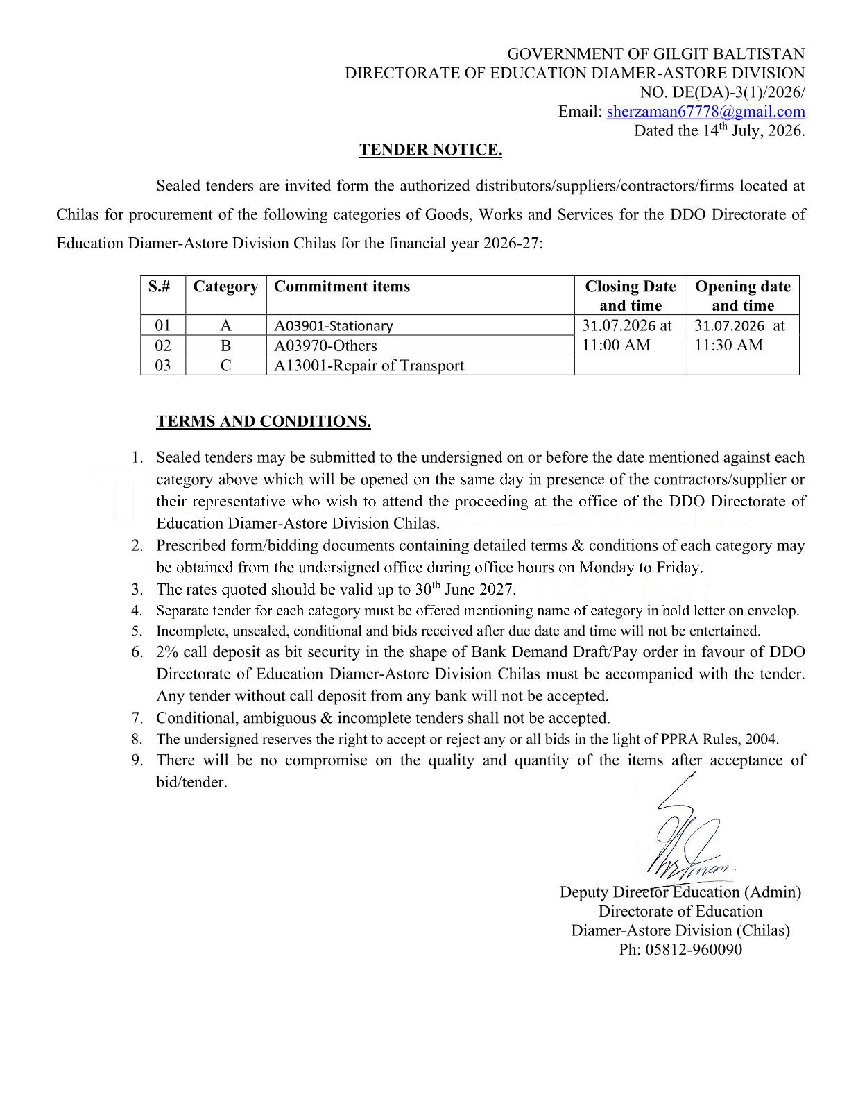 Tender Document