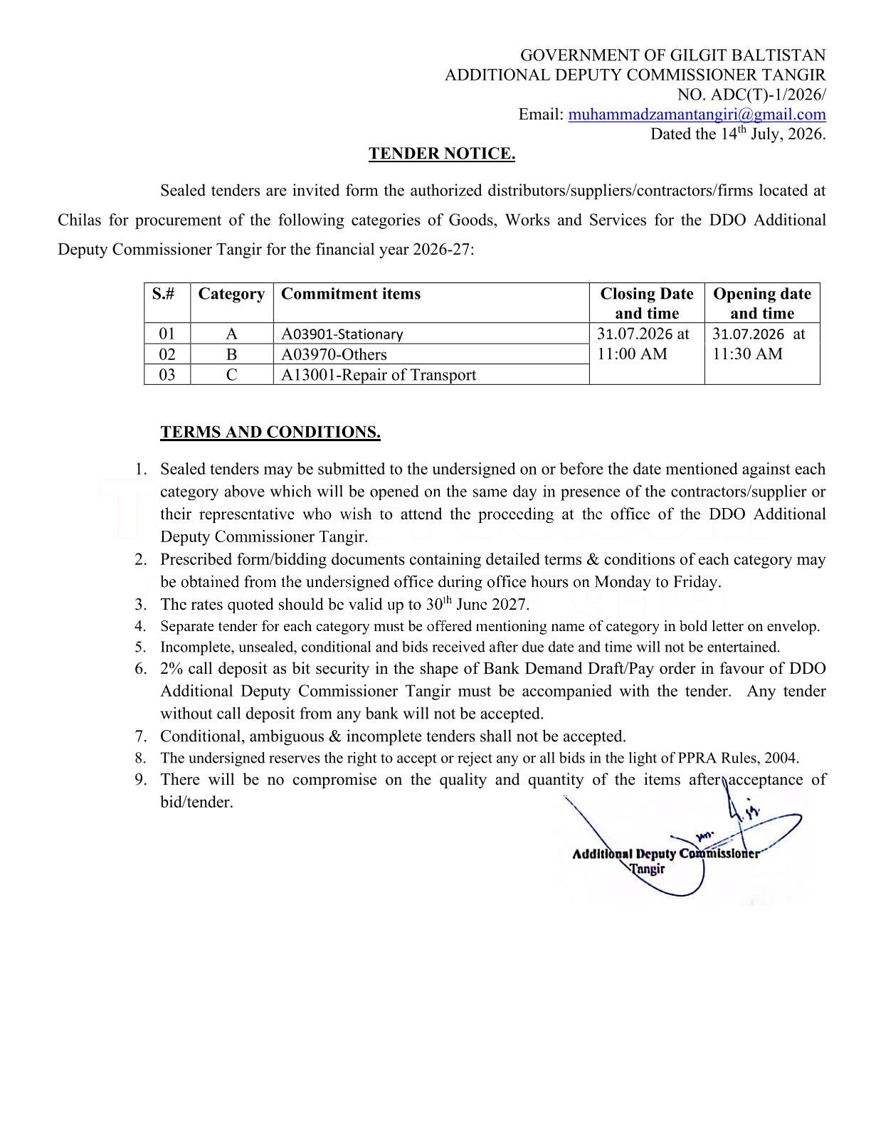 Tender Document