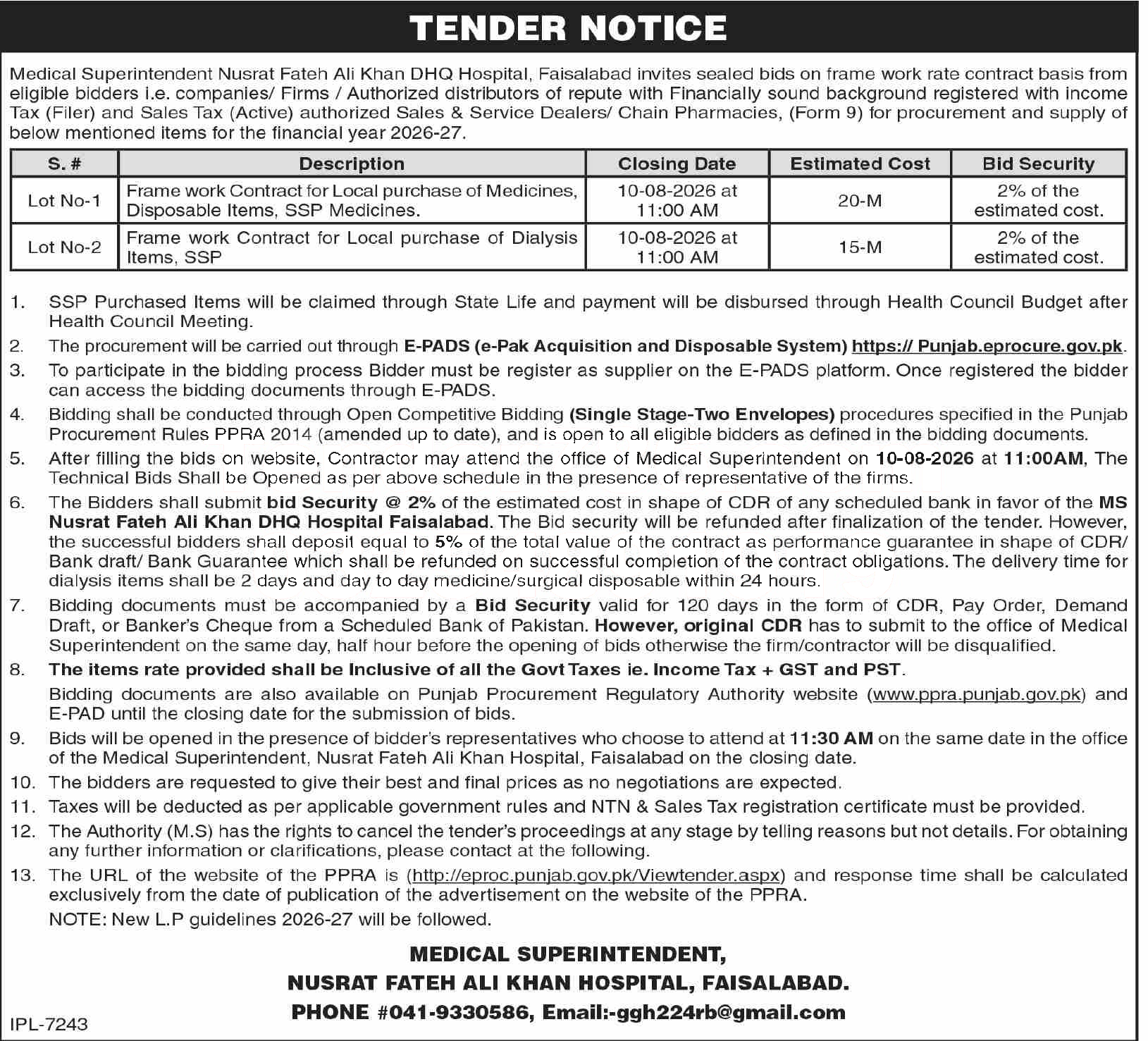 Tender Document