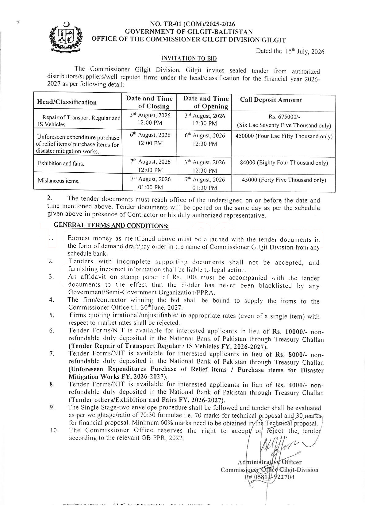 Tender Document