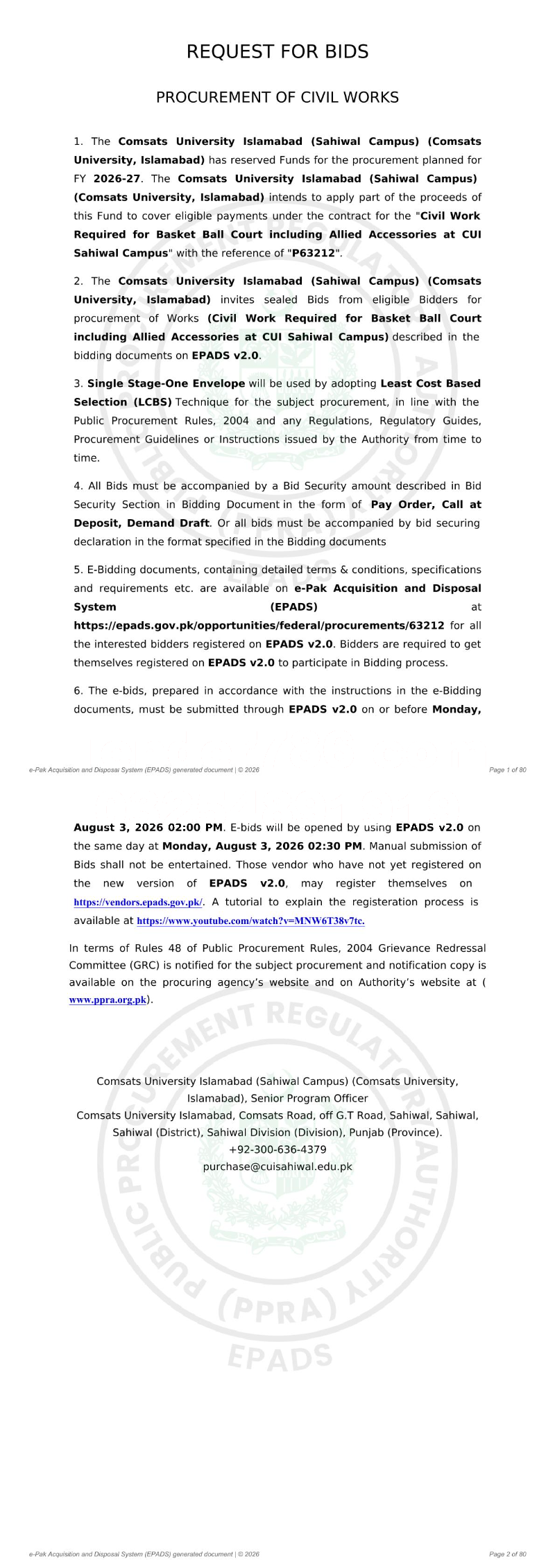Tender Document