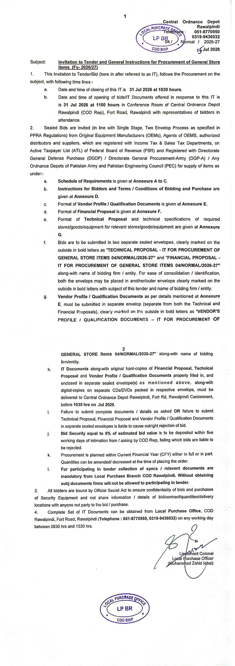 Tender Document