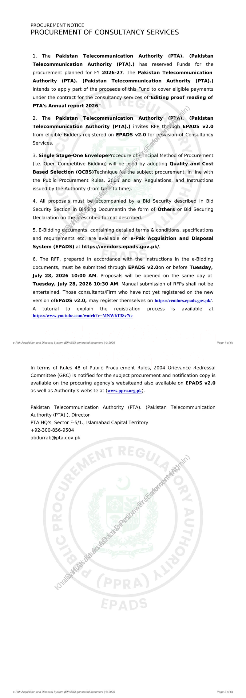 Tender Document