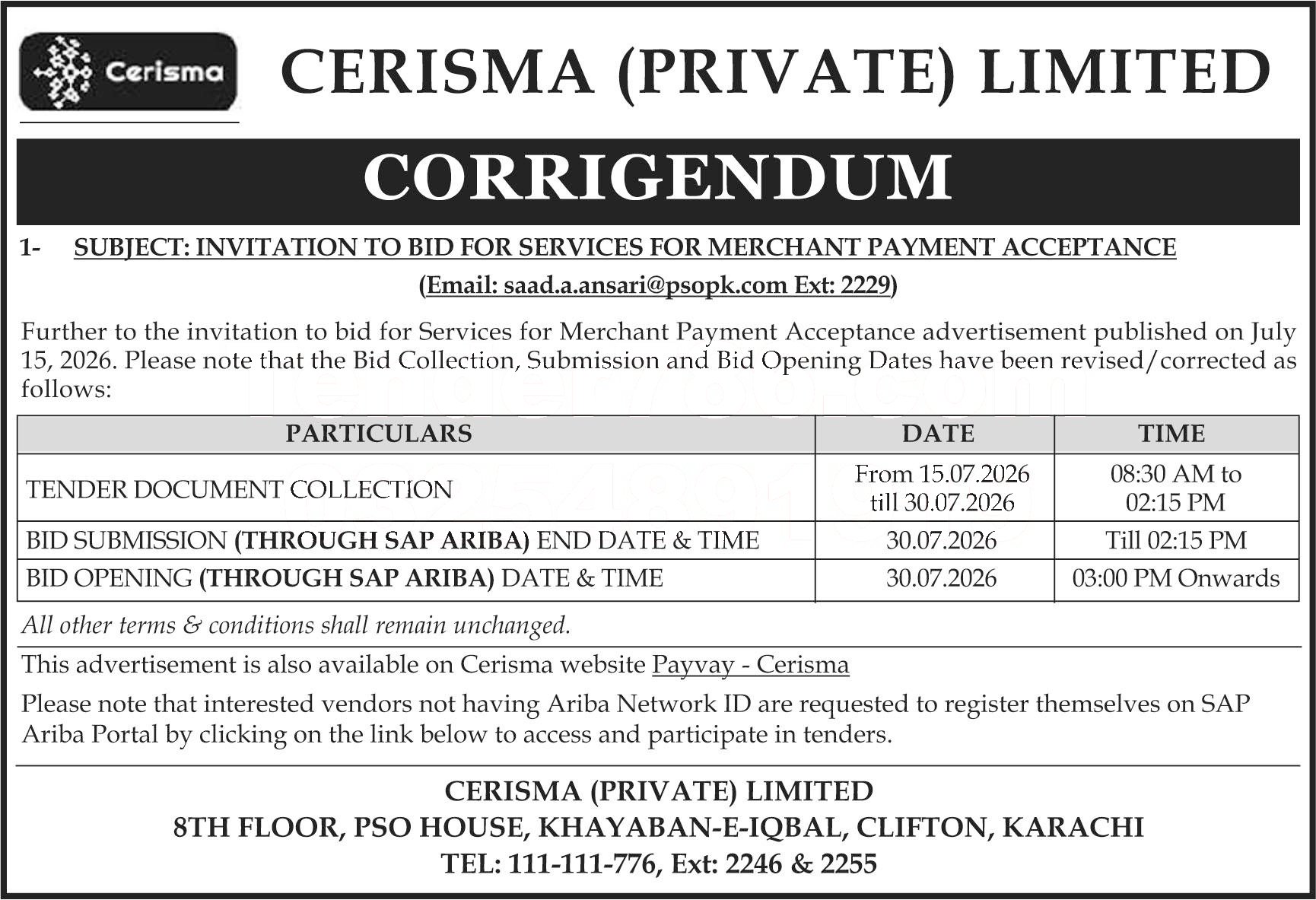 Tender Document