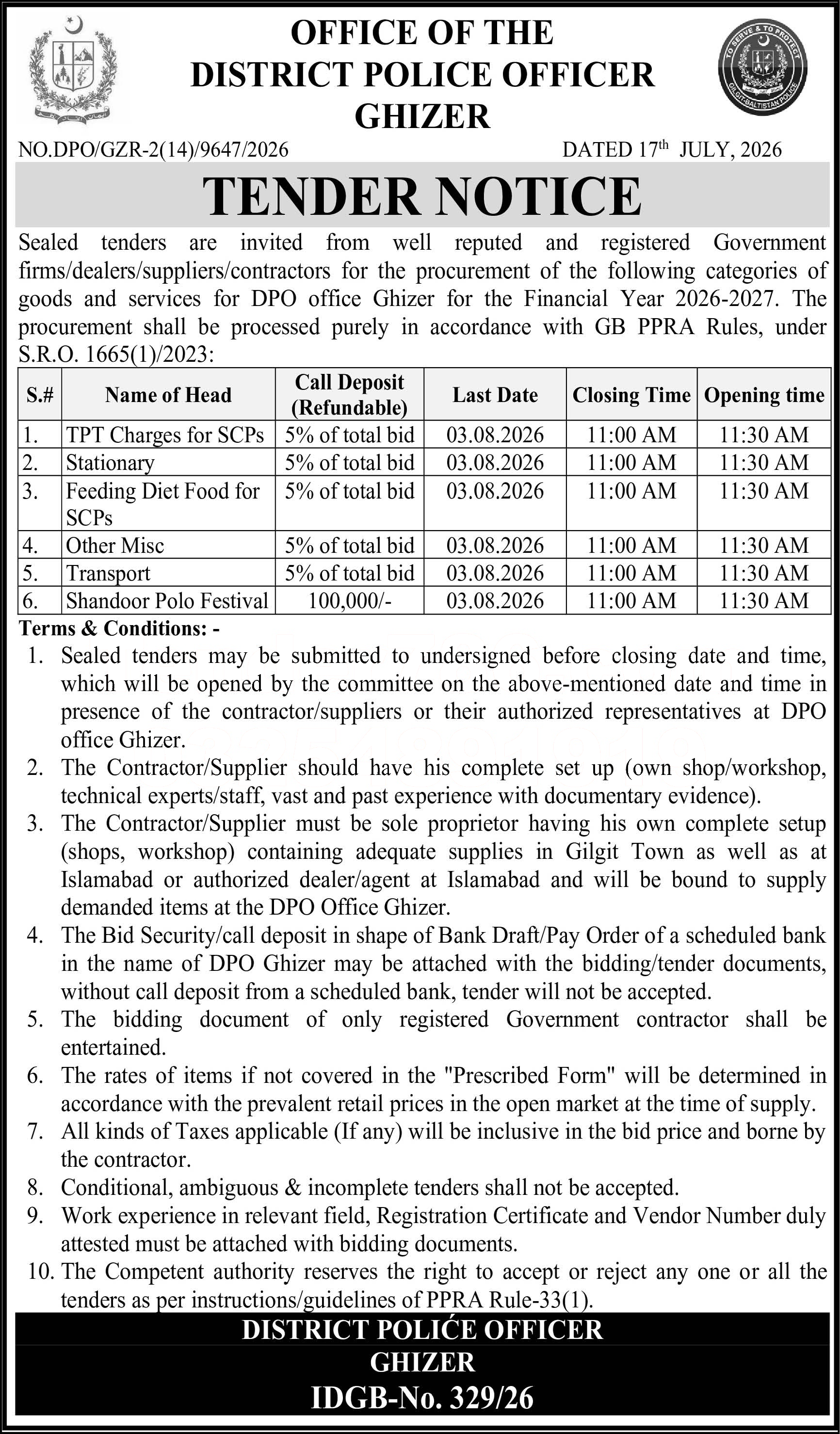 Tender Document