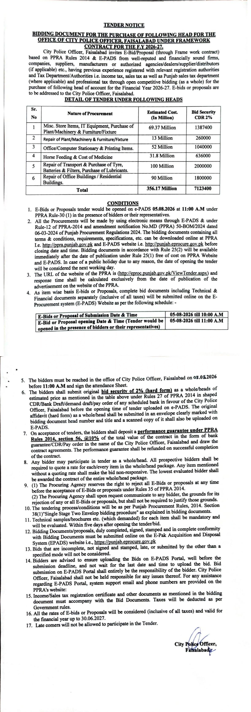 Tender Document