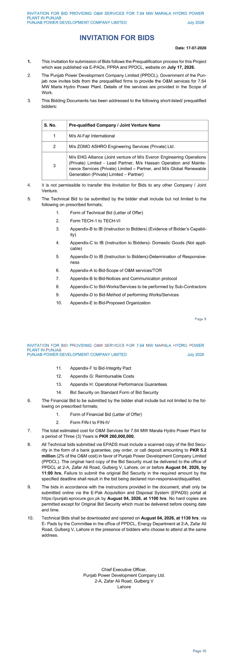 Tender Document
