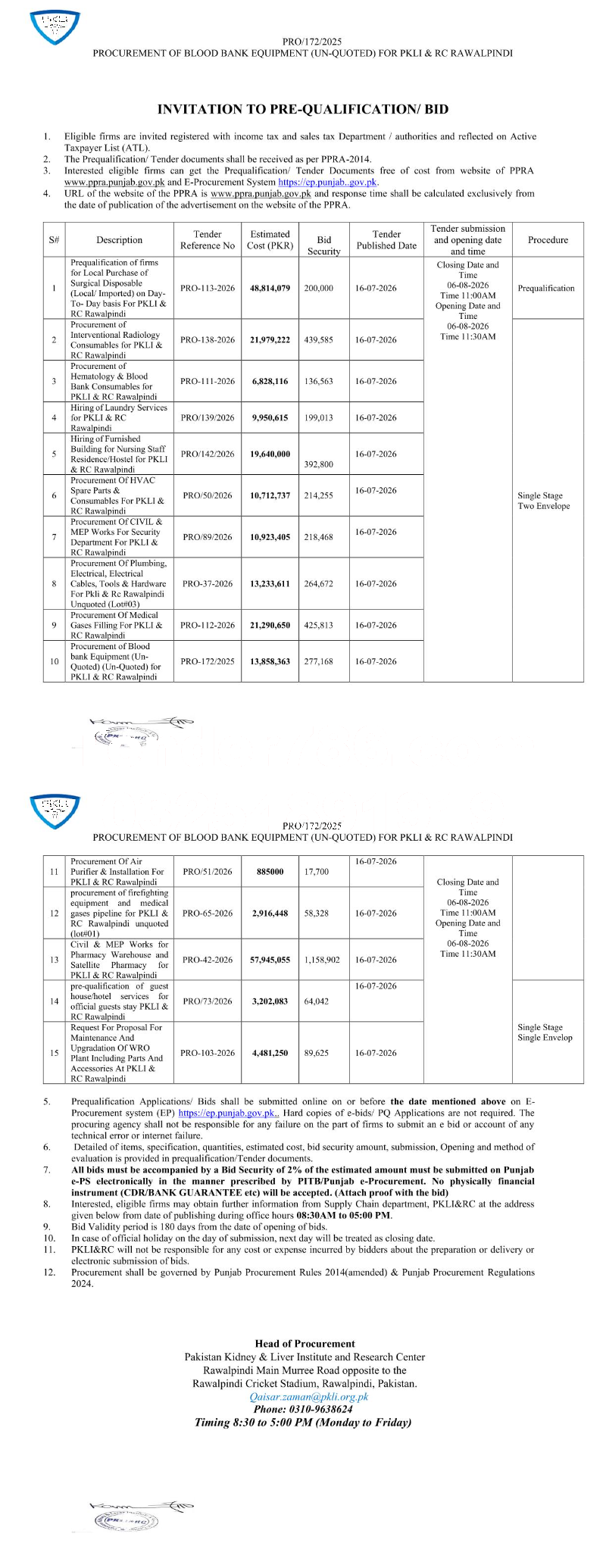 Tender Document