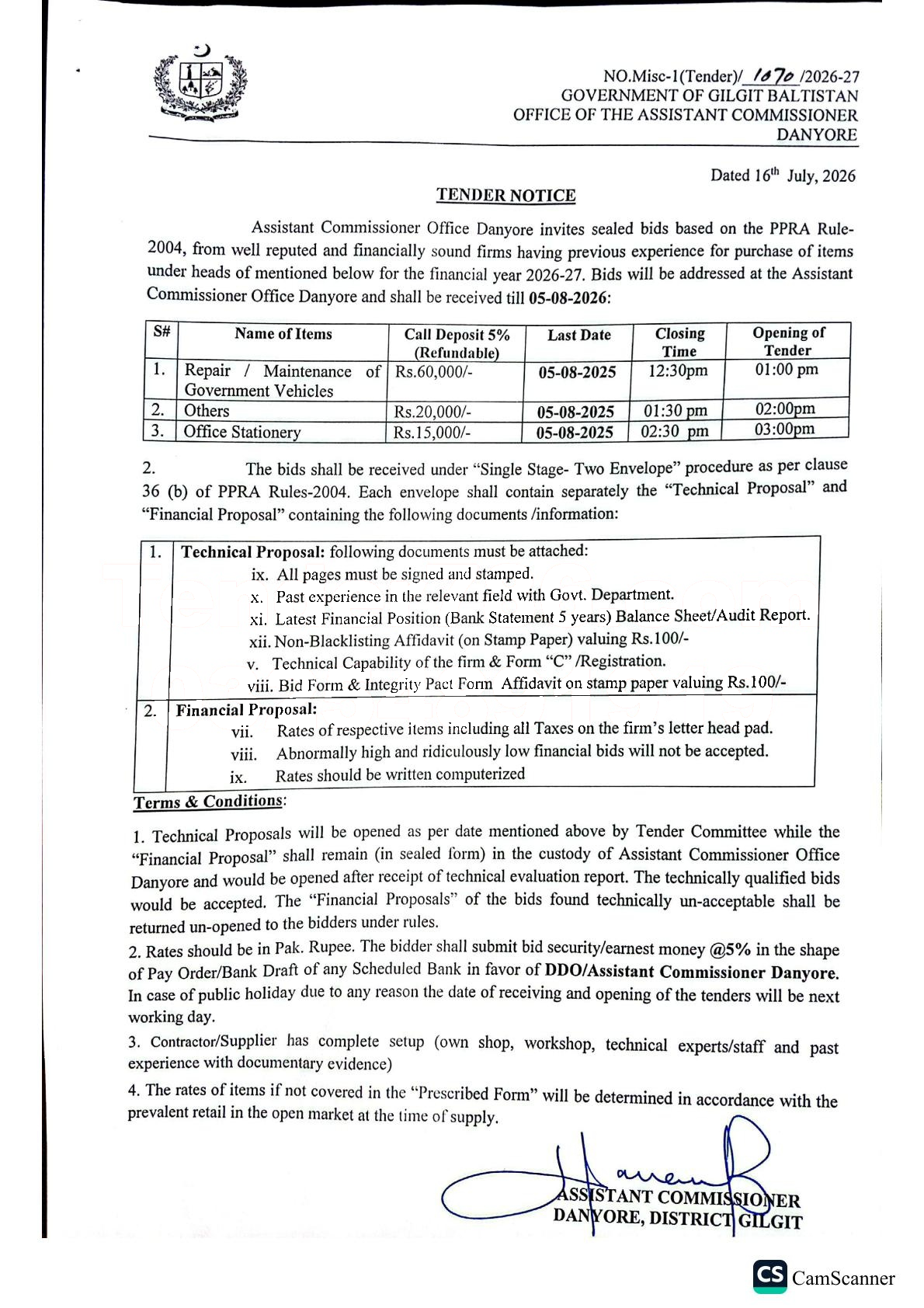 Tender Document