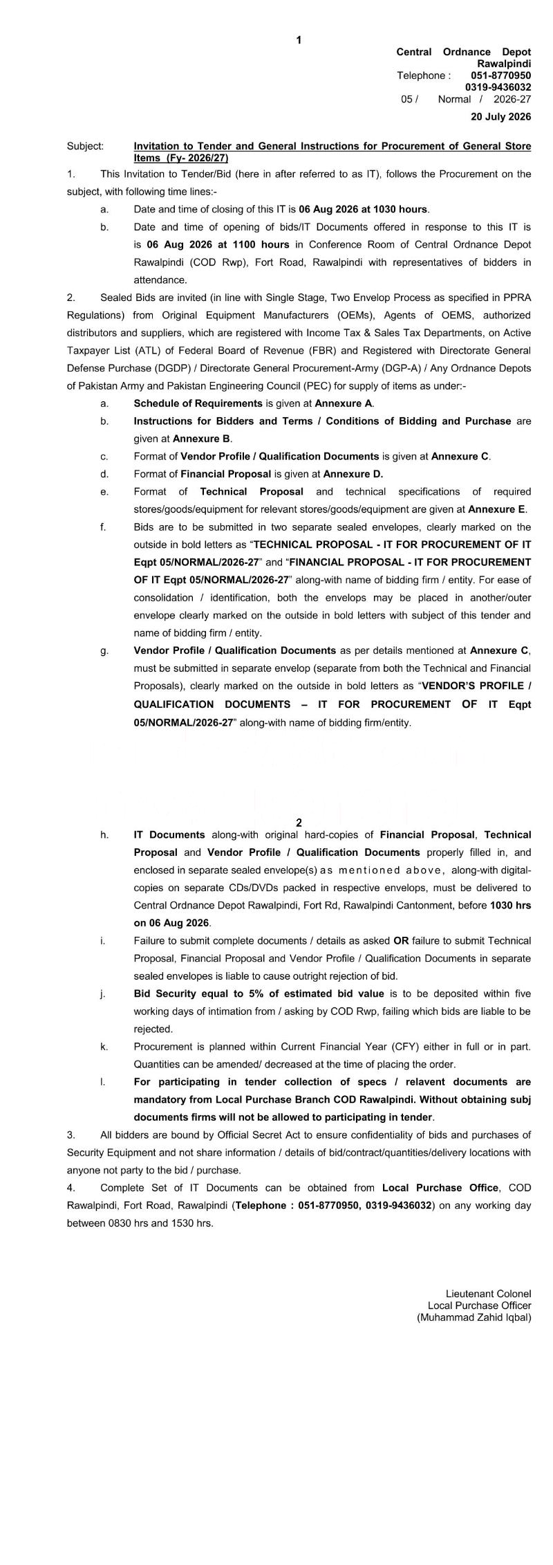 Tender Document