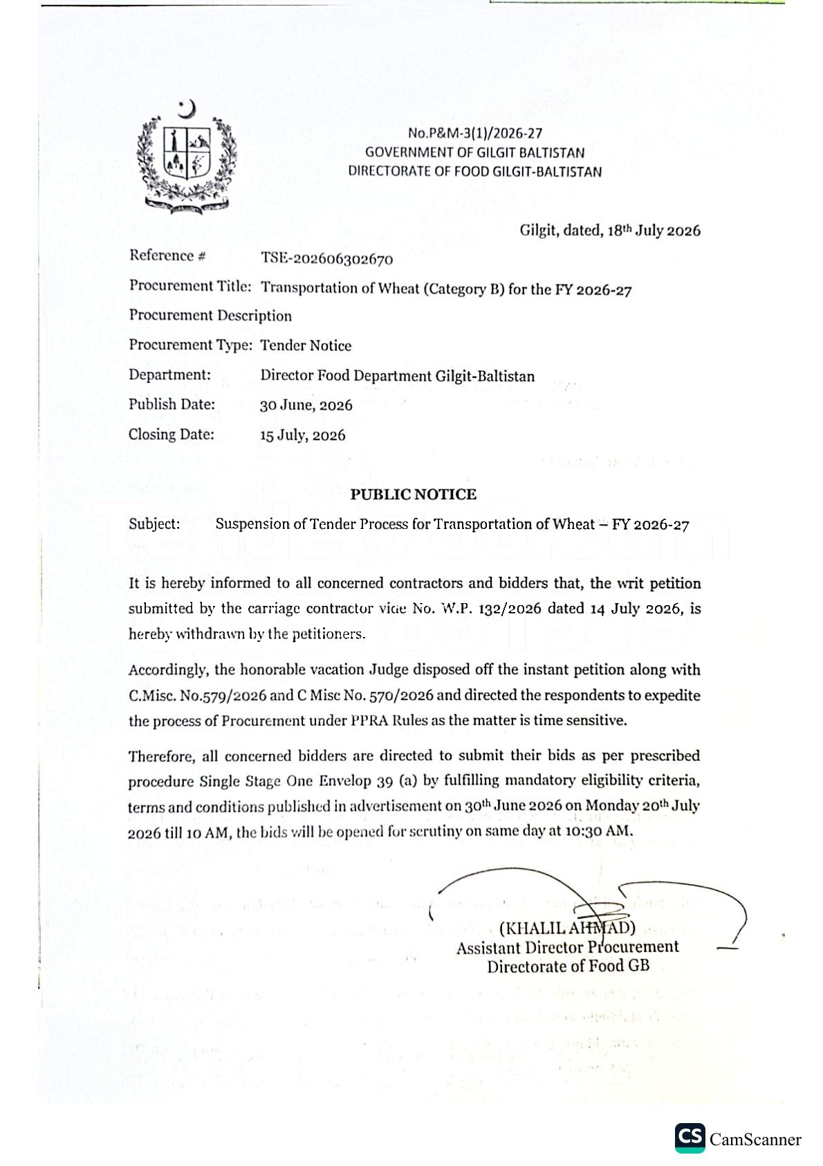 Tender Document