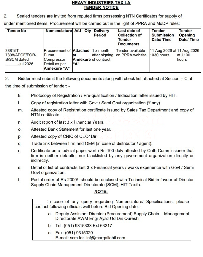 Tender Document