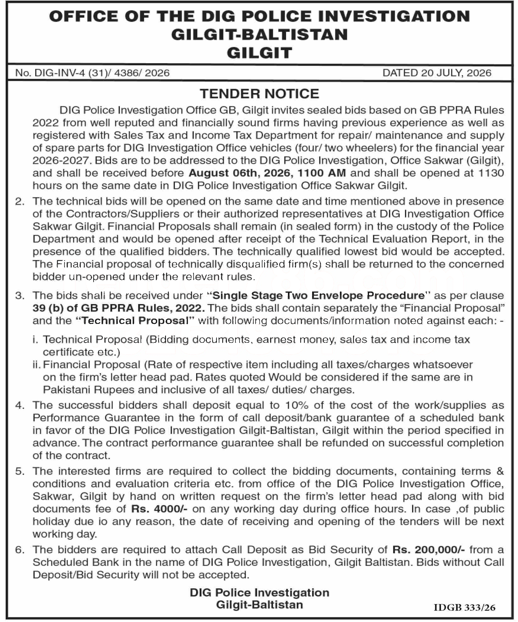 Tender Document