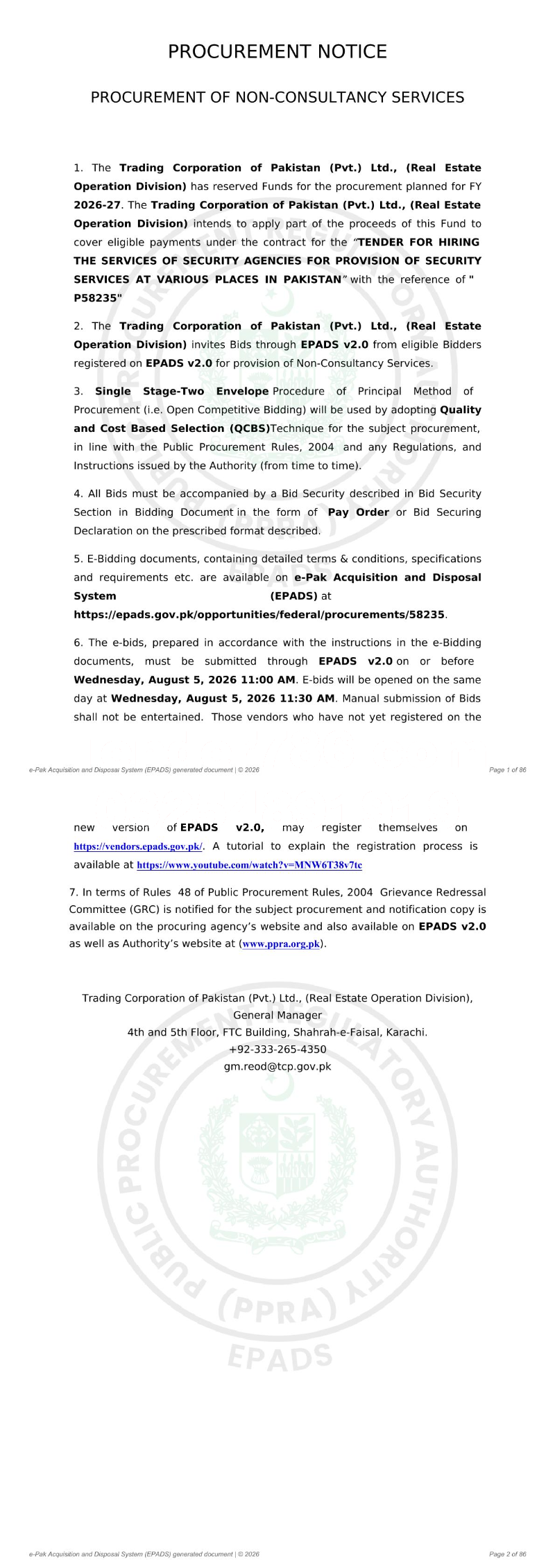 Tender Document