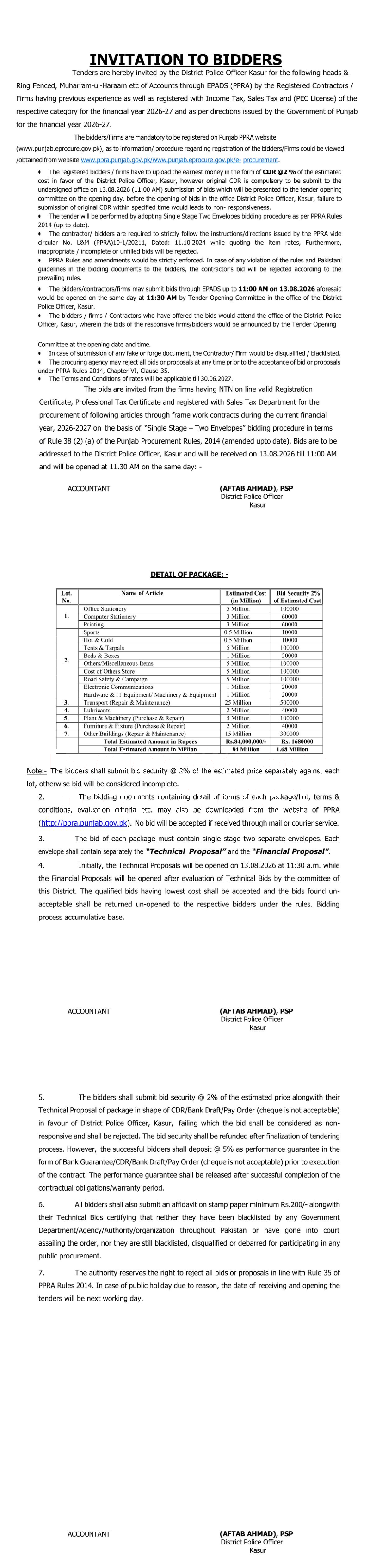 Tender Document