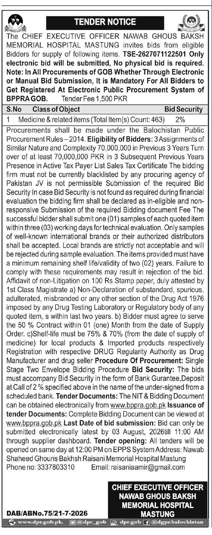 Tender Document