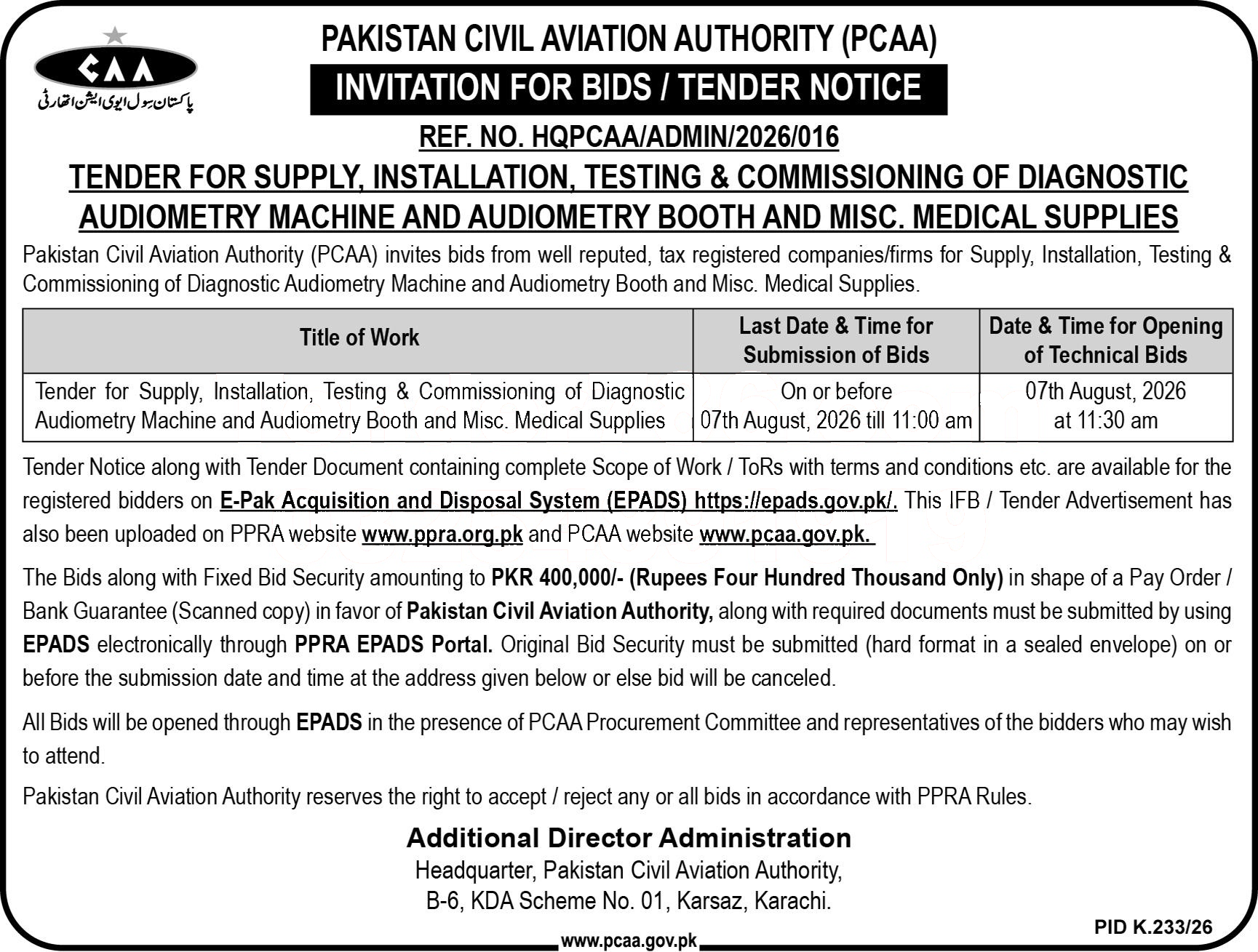 Tender Document