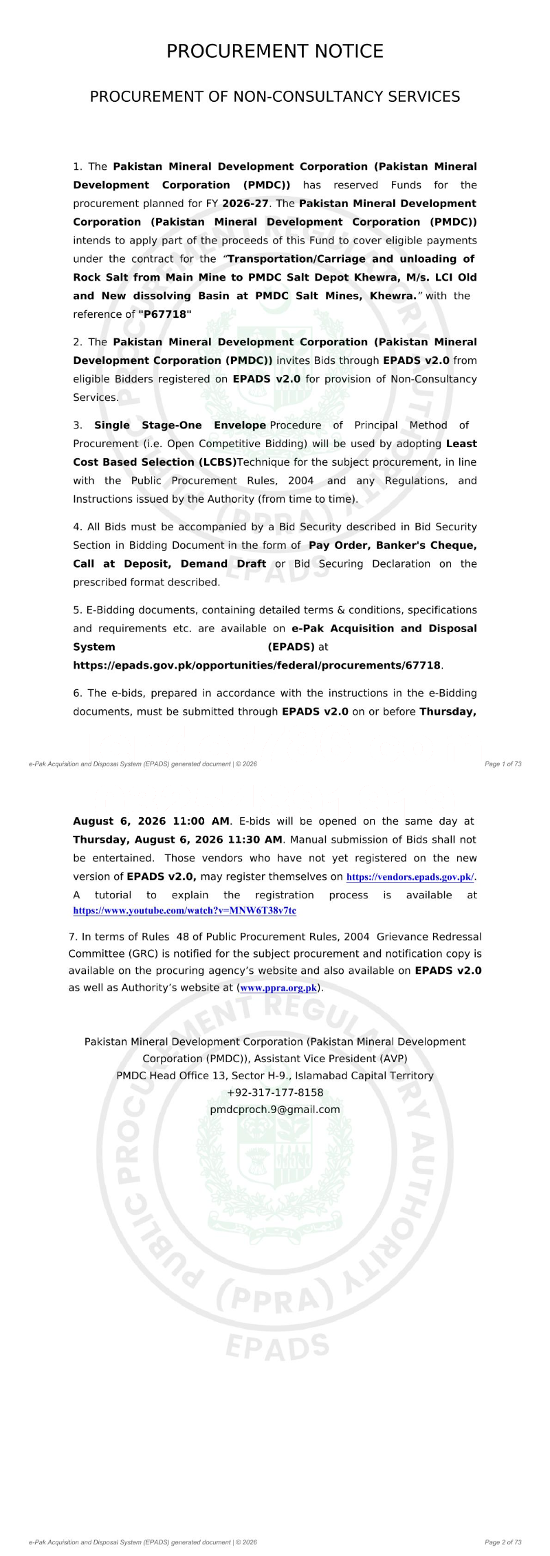 Tender Document