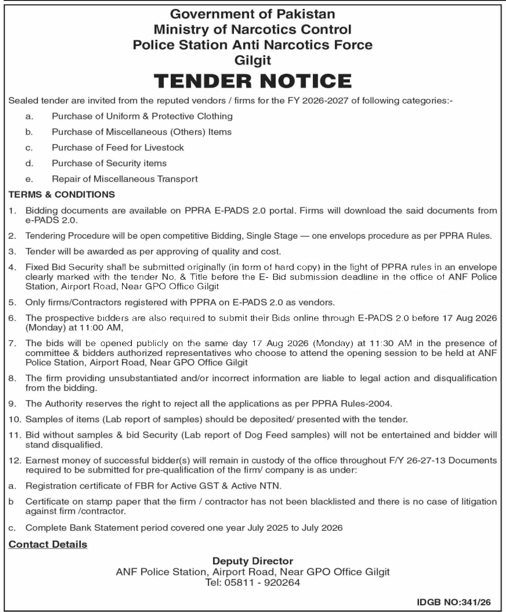 Tender Document