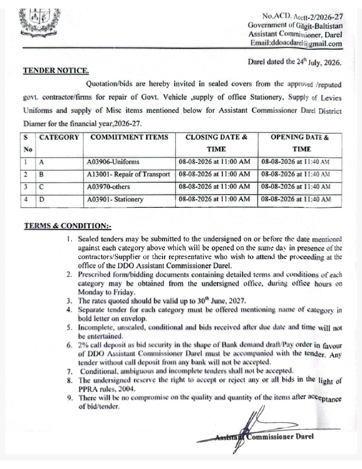Tender Document