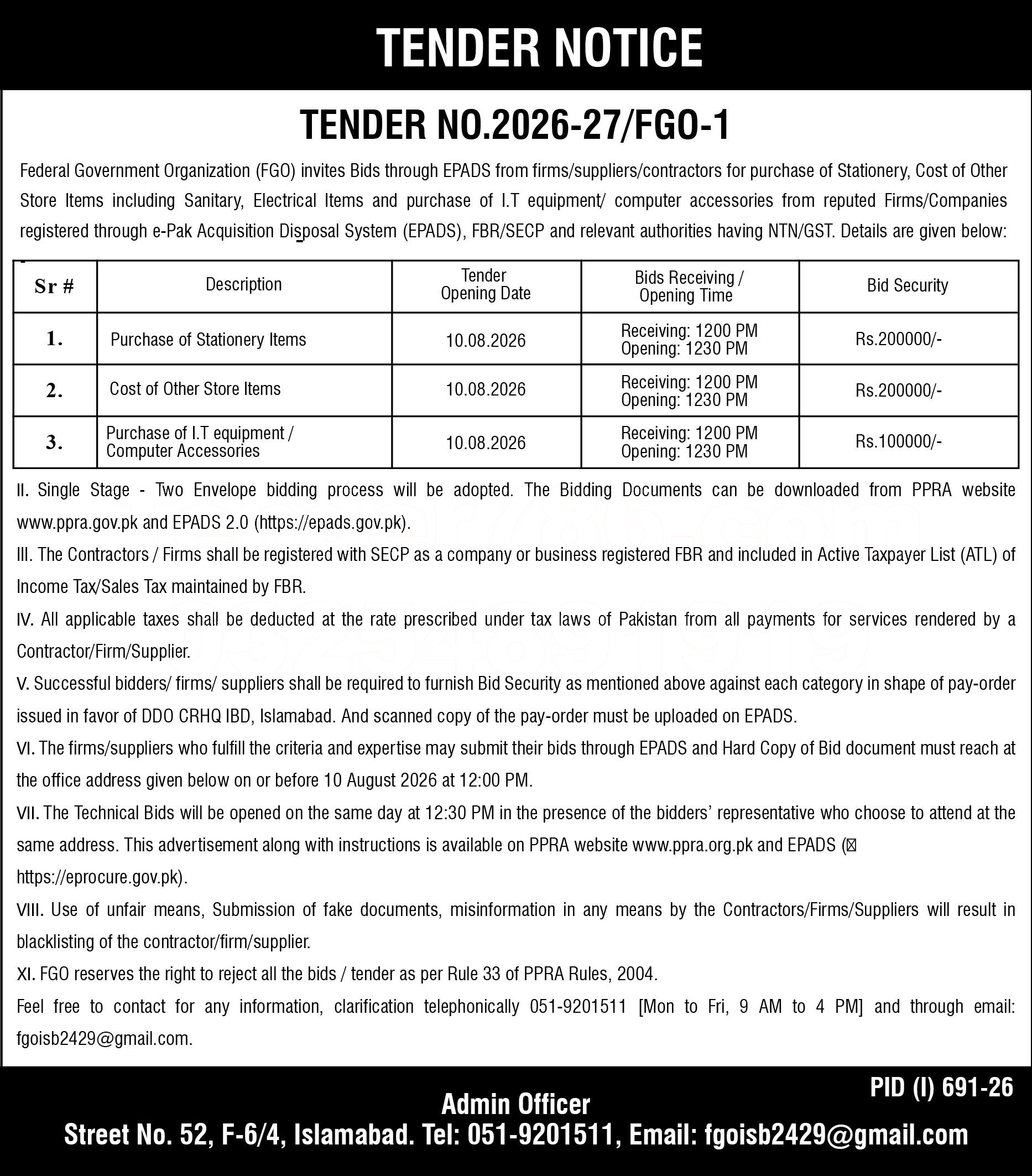 Tender Document