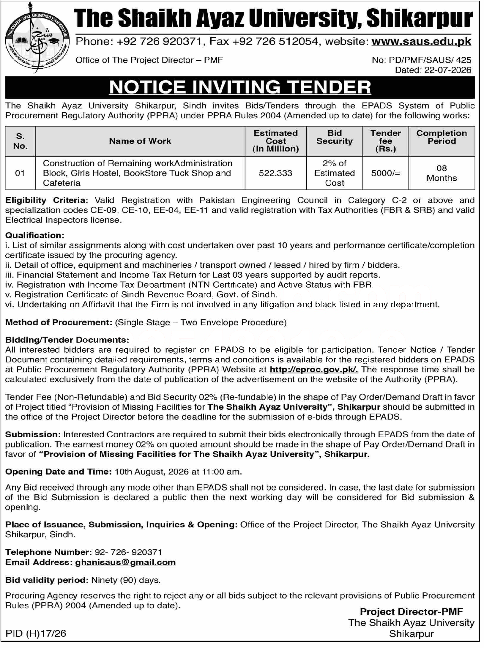 Tender Document