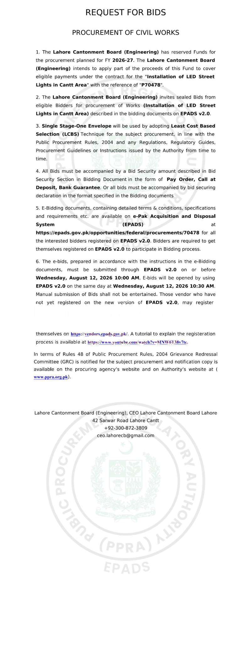 Tender Document
