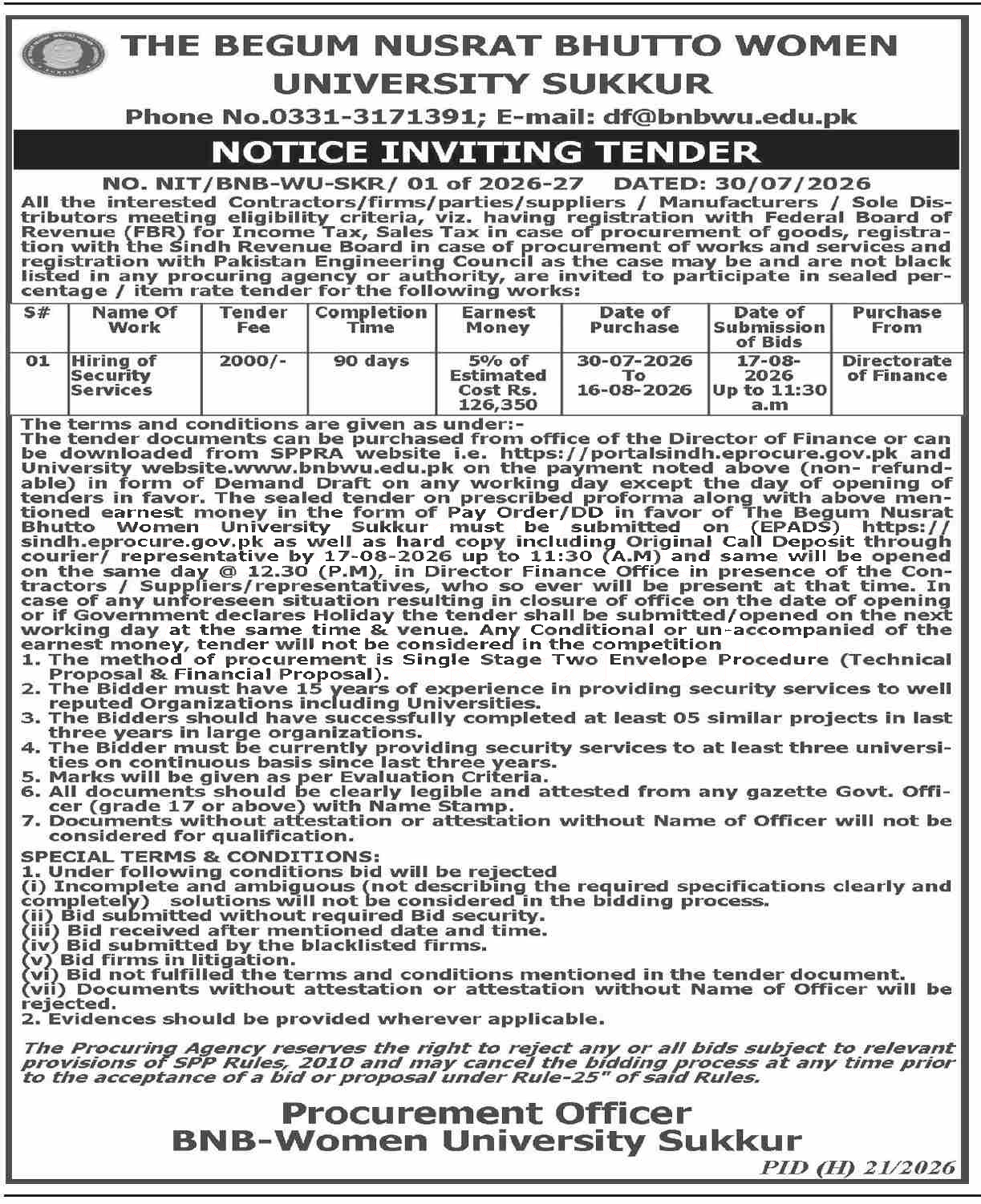 Tender Document
