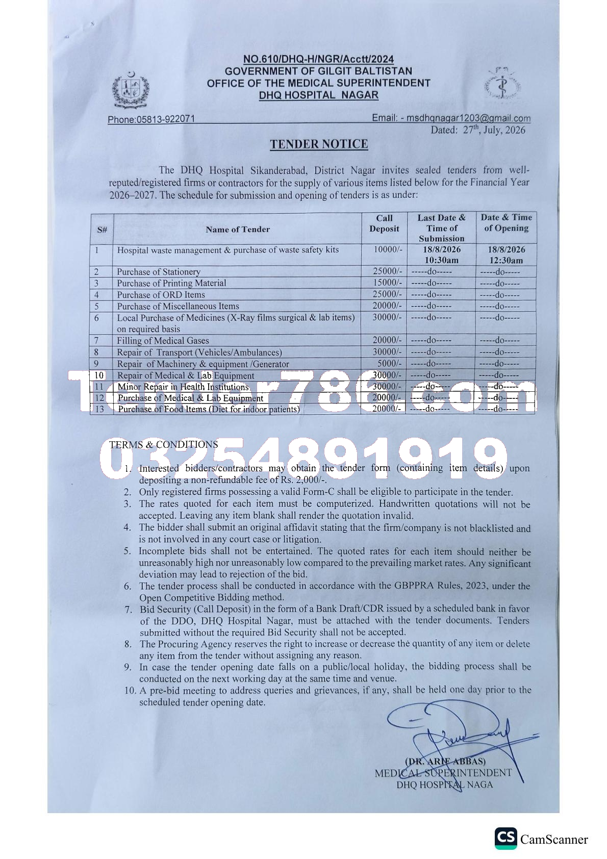 Tender Document