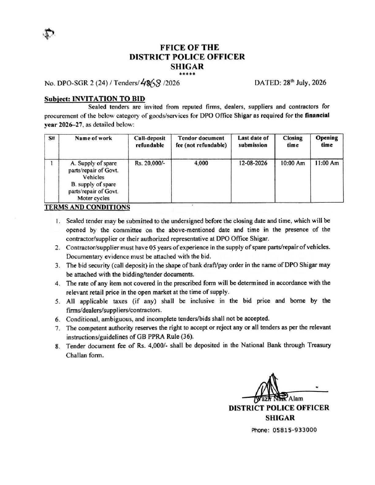 Tender Document